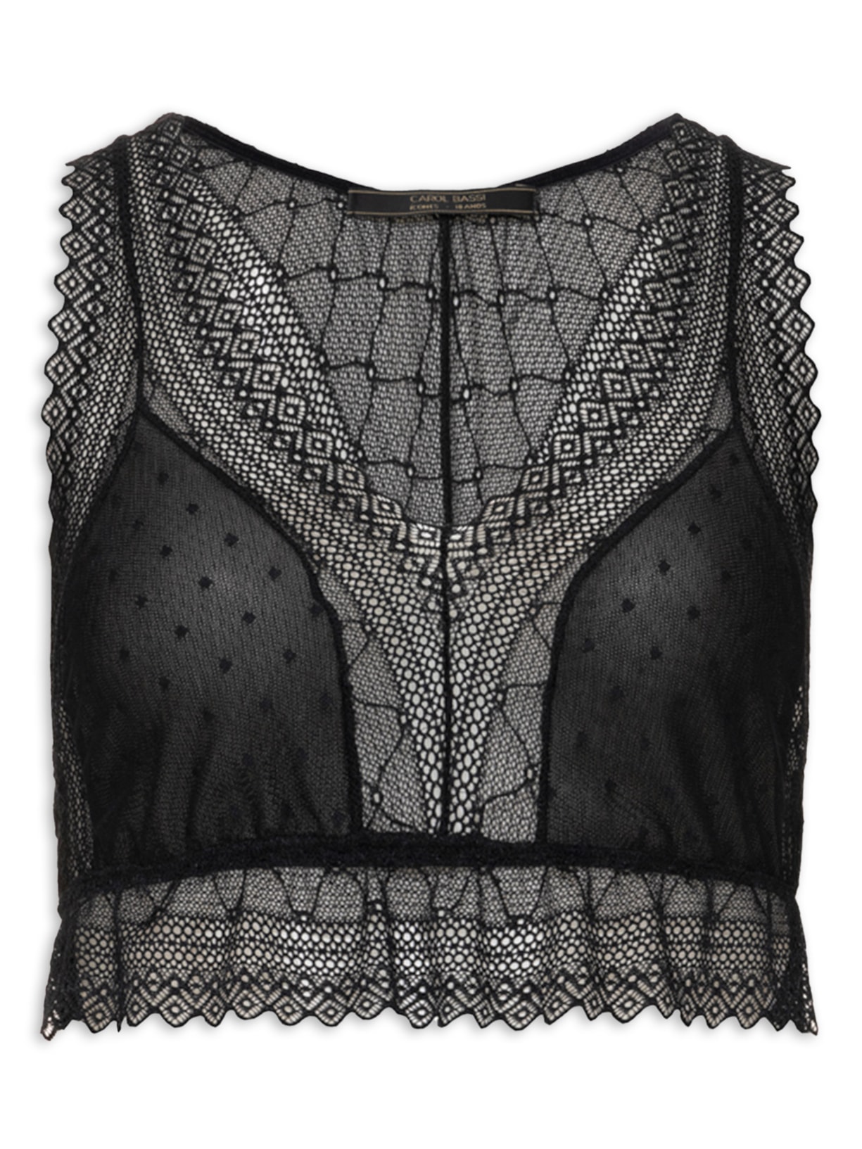 Top Renda Isabella Preto Carol Bassi