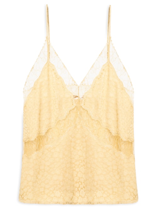 Top Renda Jacquard - Amarelo