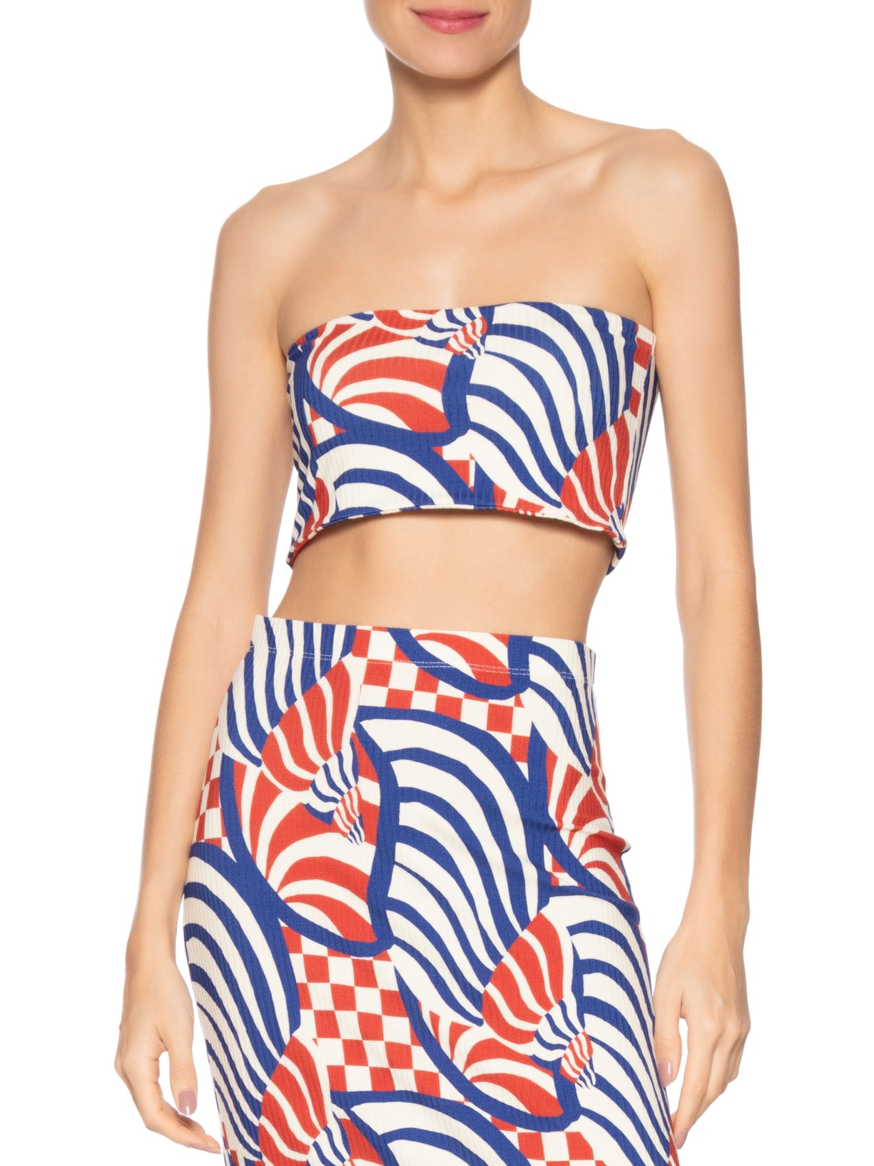 Top Reto Double Concha Gráfica Vermelho Farm