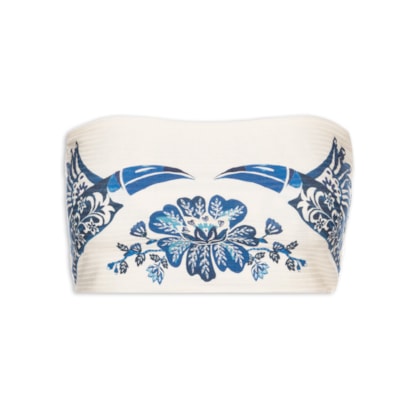 Top Reto Double Coqueiro Tropical - Branco