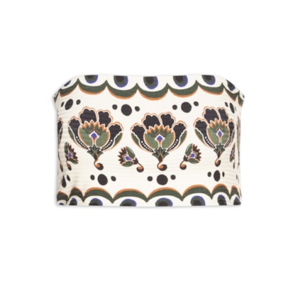 Top Reto Floral Arabasque - Bege