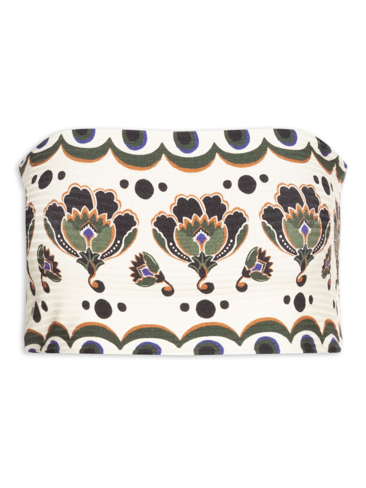 Top Reto Floral Arabasque - Bege