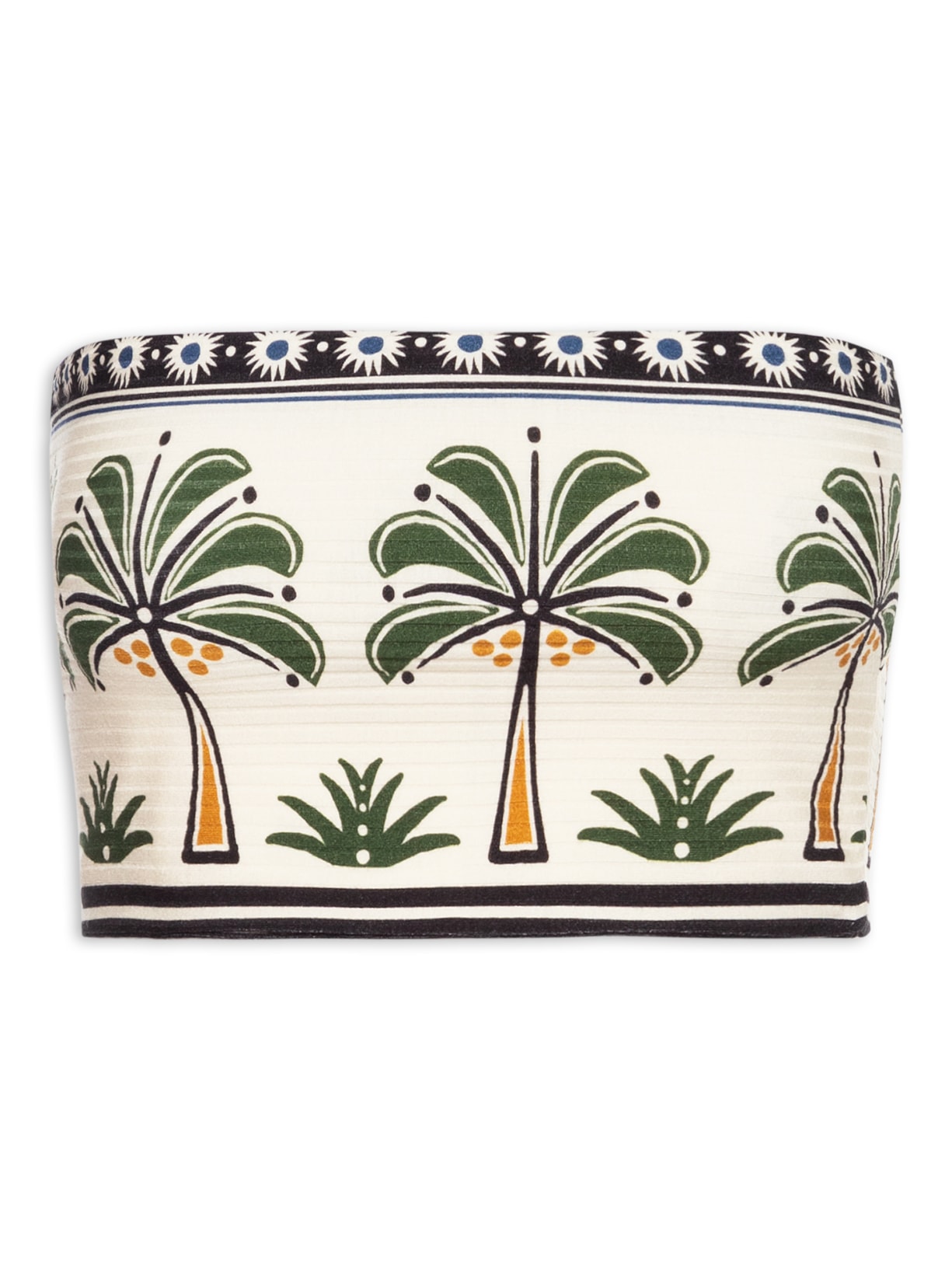 Top Reto Jardim Tropical - Off White