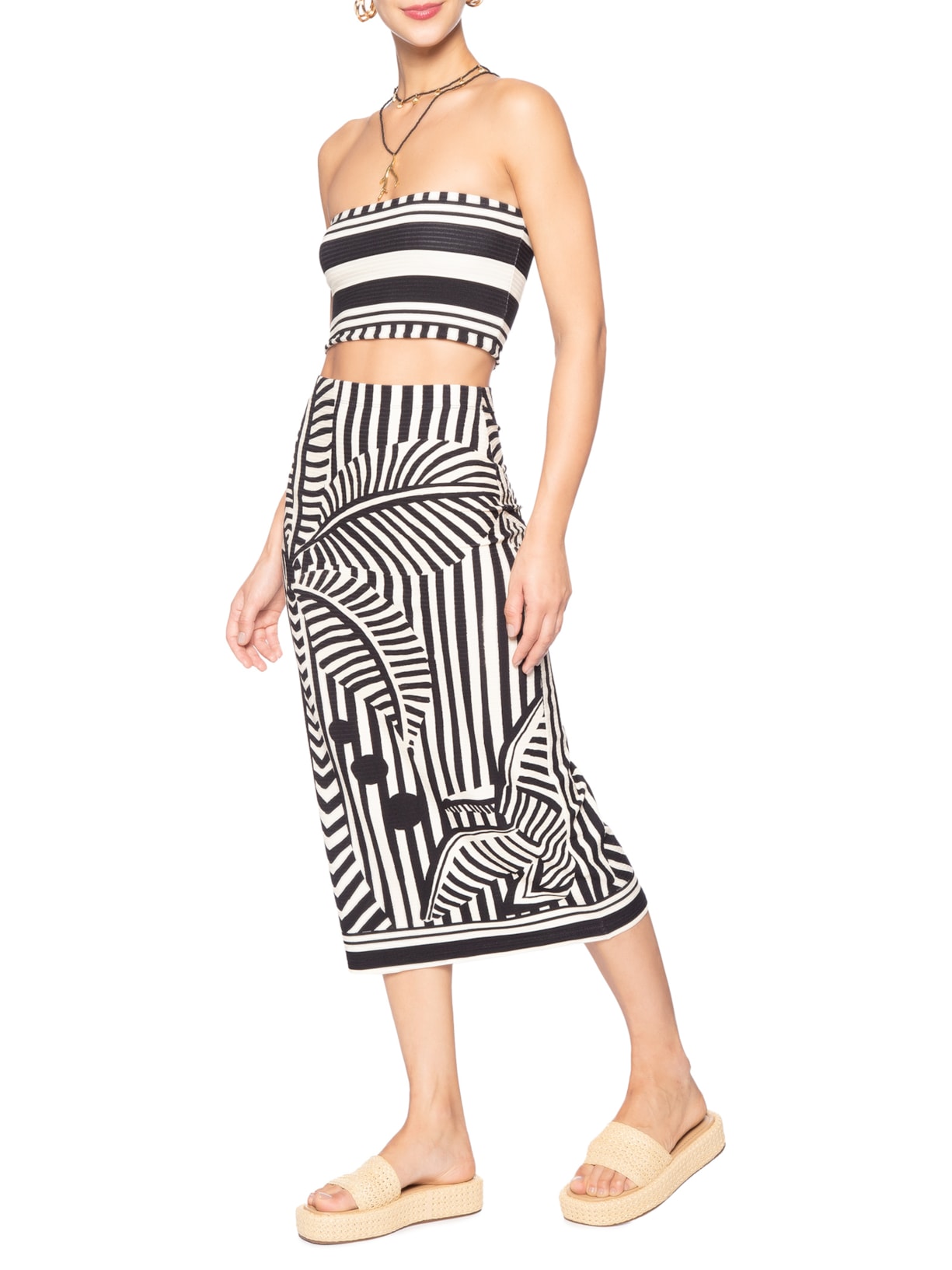 Top Reto Listra Tropical Preto Farm