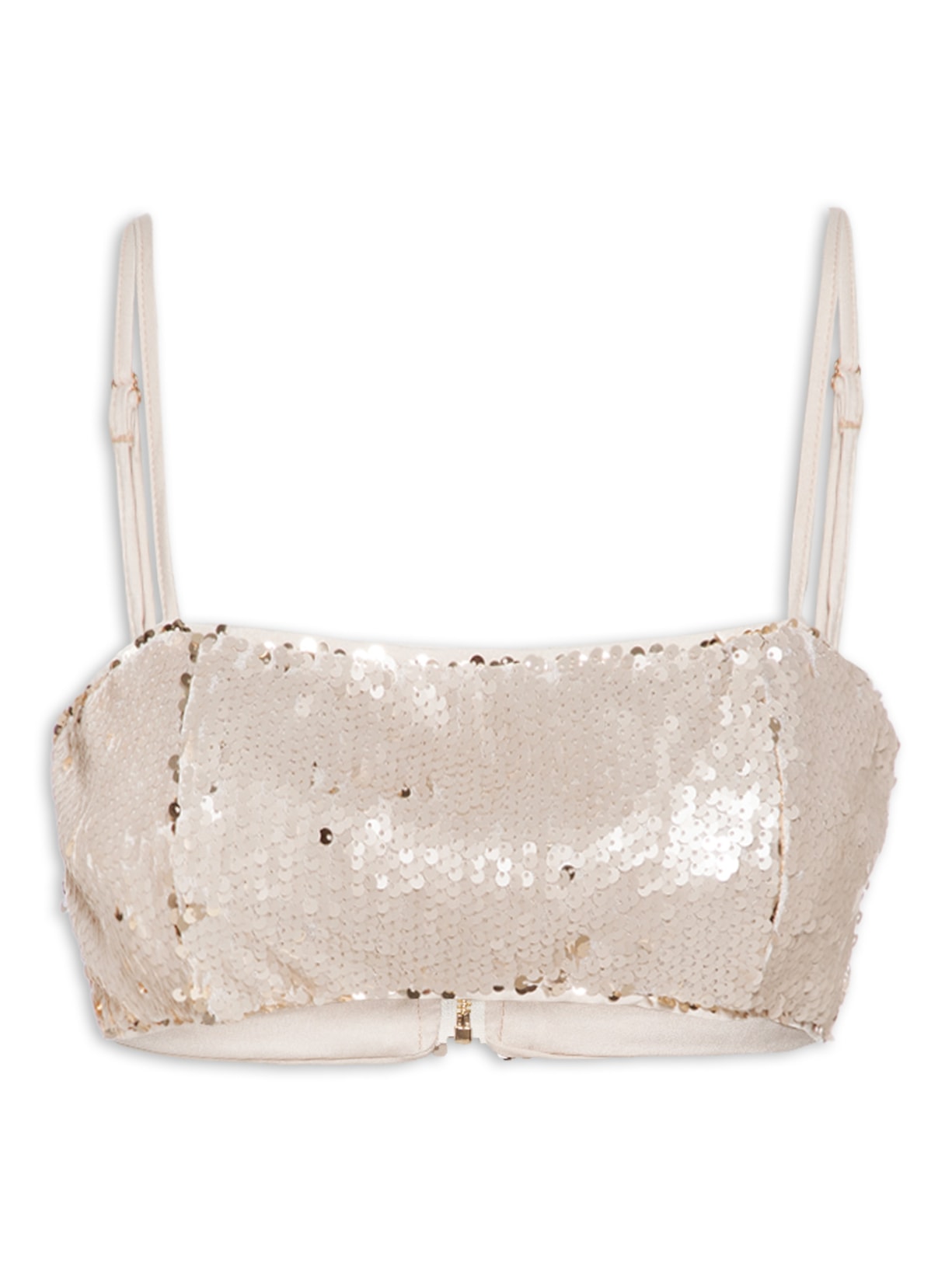 Top Reto Paetê - Bege