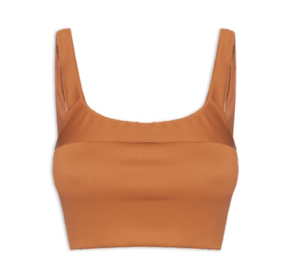 Top Reto Recorte Nervura - Marrom