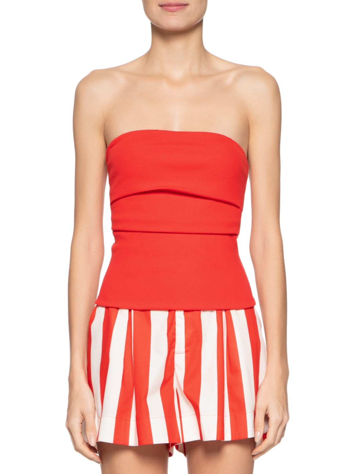 Top Reto Sem Alça Vermelho Farm