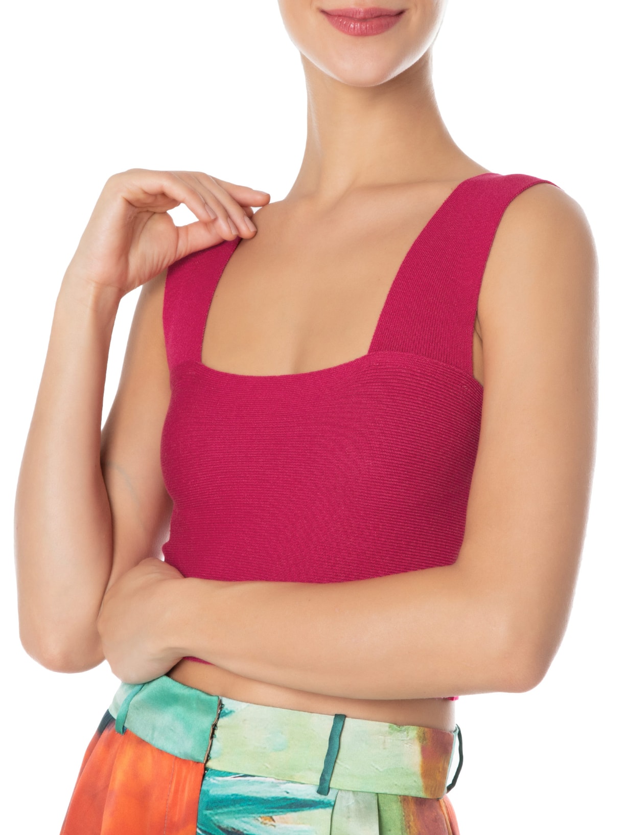 Top Reto Tricot Rosa Animale