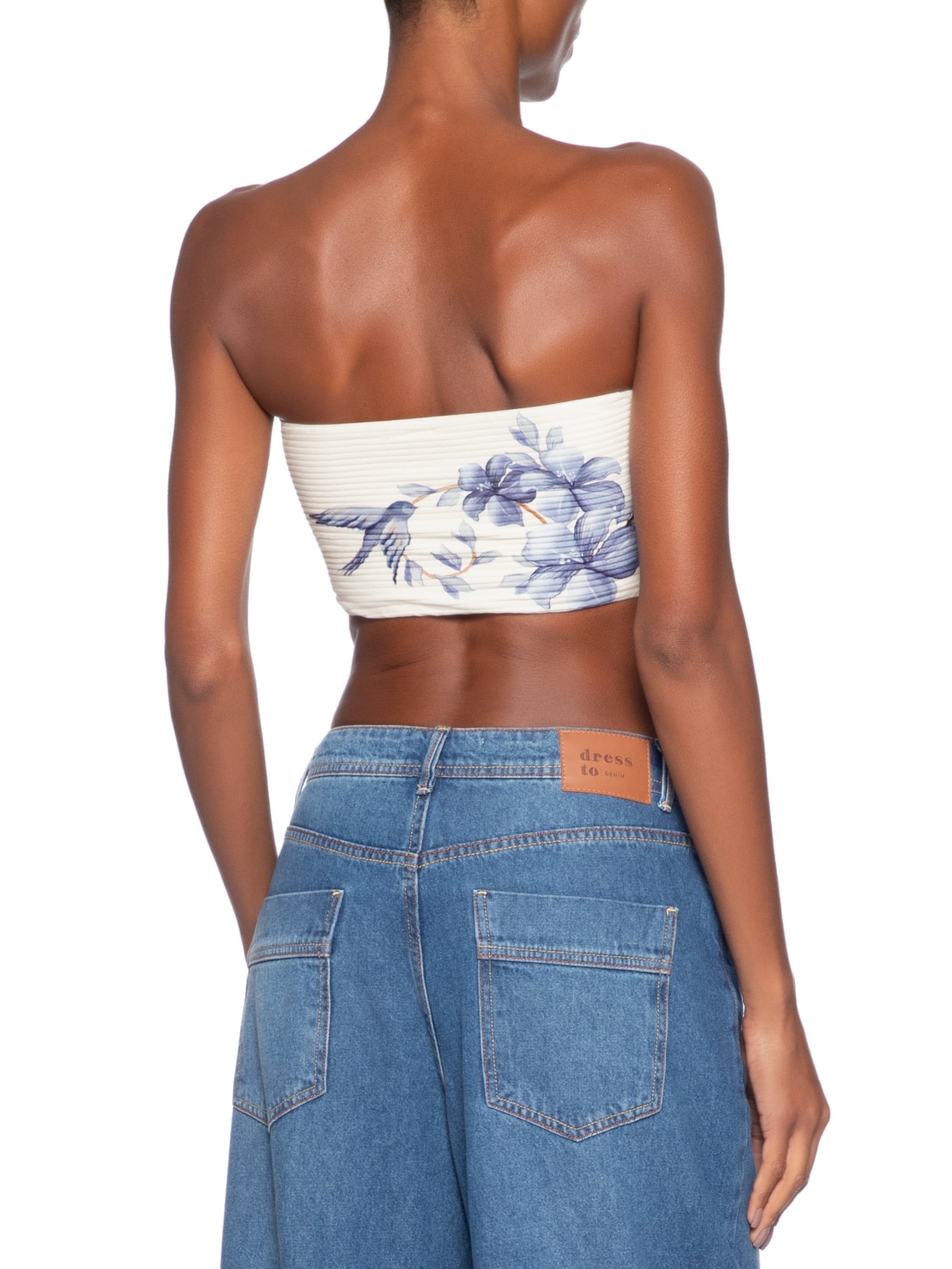 Top Reto Voo Em Flor Branco Farm