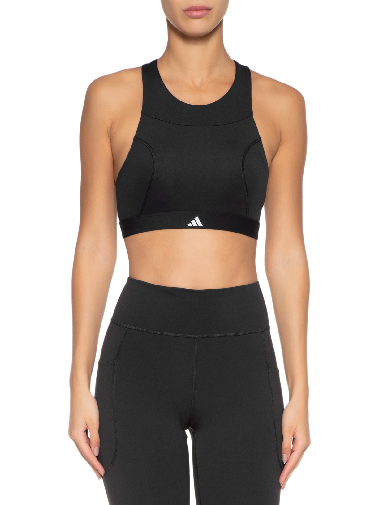 Top Running Médio Suporte Preto Adidas