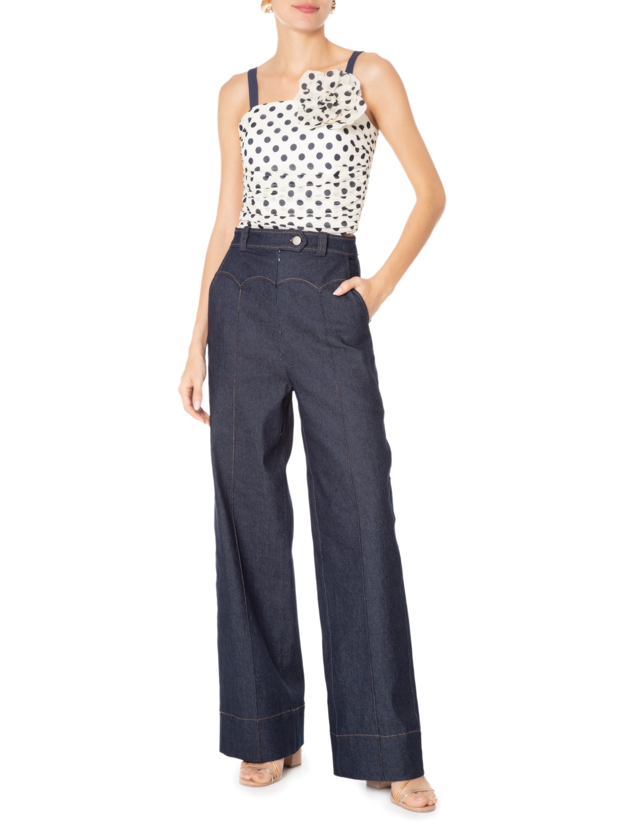 Top Sabrina Est Poá Off White Iorane