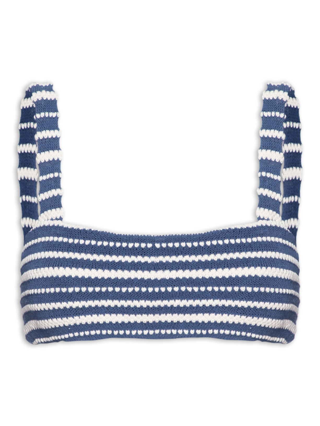 Top Saída De Praia Tricot Listrado Maddy - Azul