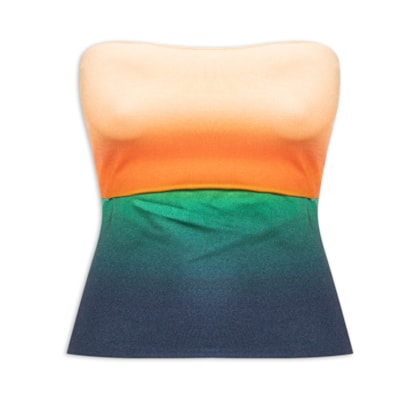 Top Sem Alça Degradê Latina - Amarelo