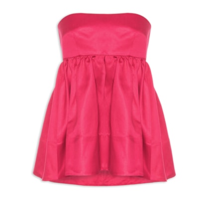 Top Sem Alça Franzido – Rosa