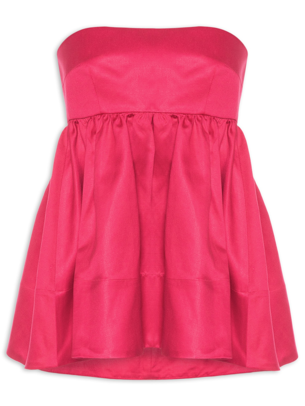 Top Sem Alça Franzido – Rosa