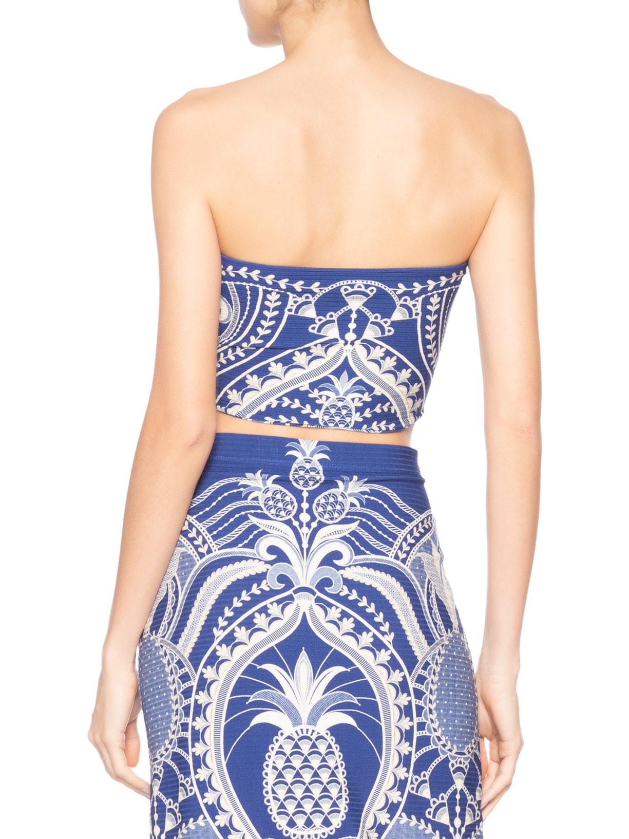 Top Sem Alça Primor De Abacaxi Azul Farm