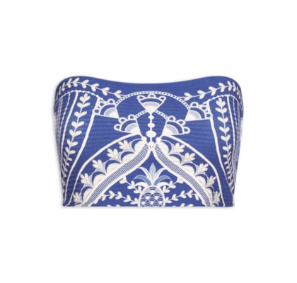 Top Sem Alça Primor De Abacaxi - Azul