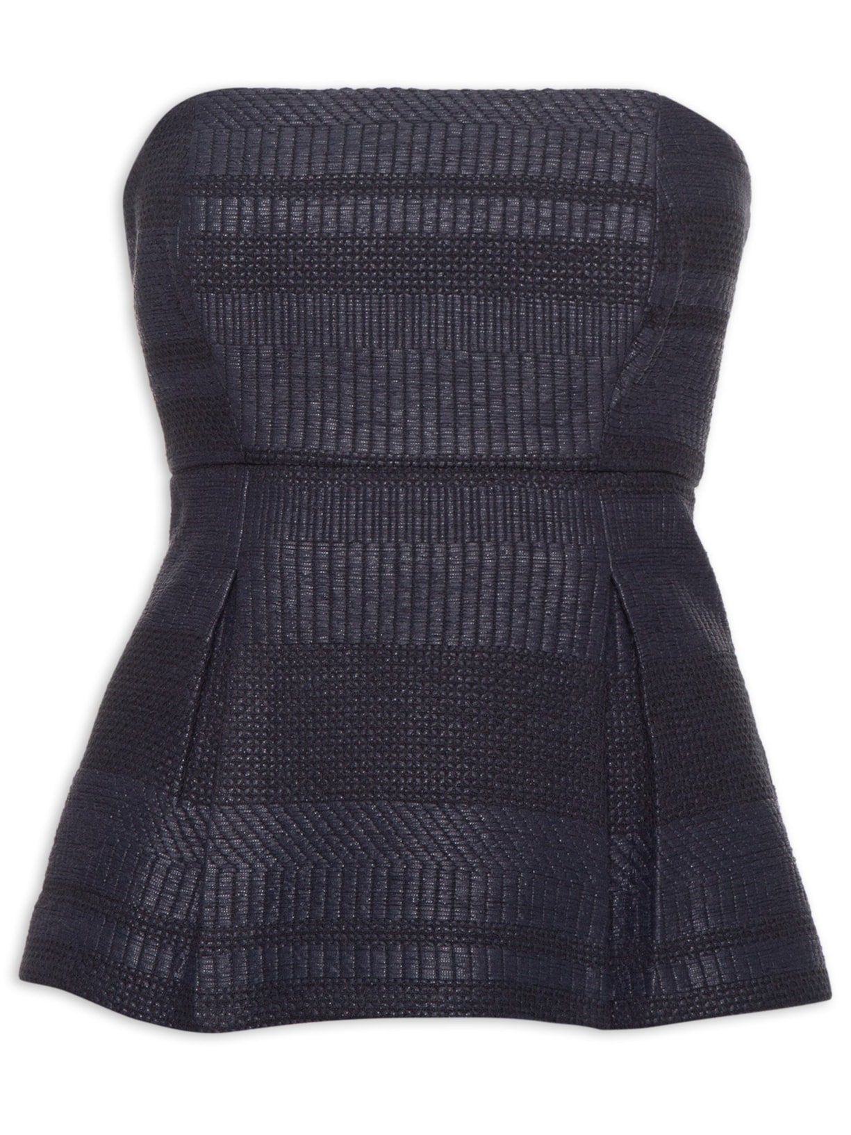 Top Sem Alça Tweed - Azul