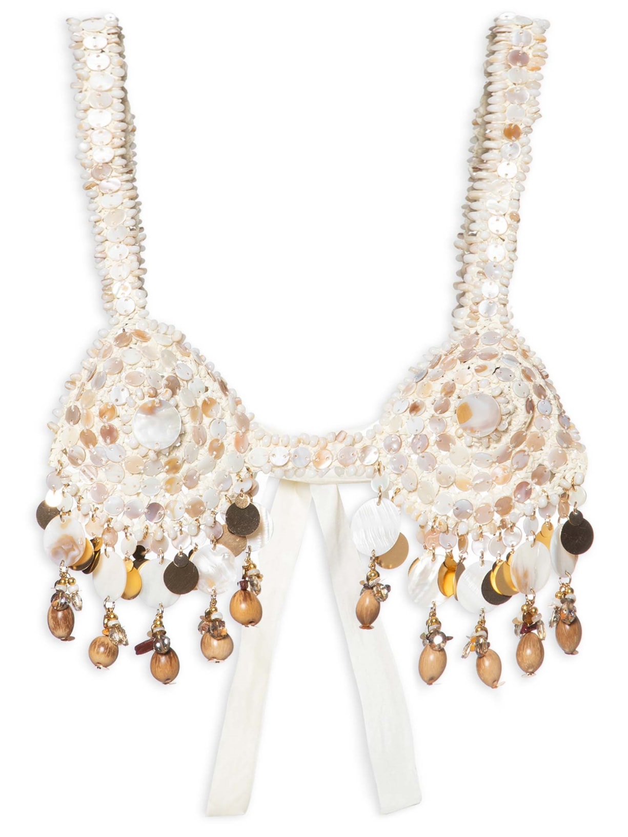 Top Sutien Bordado - Off White