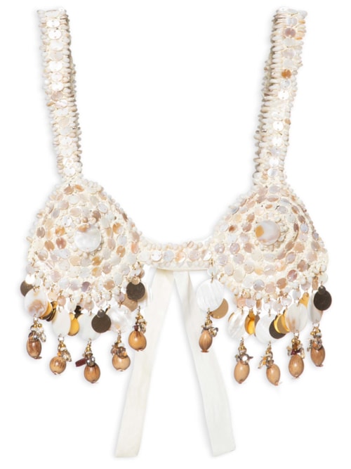Top Sutien Bordado - Off White
