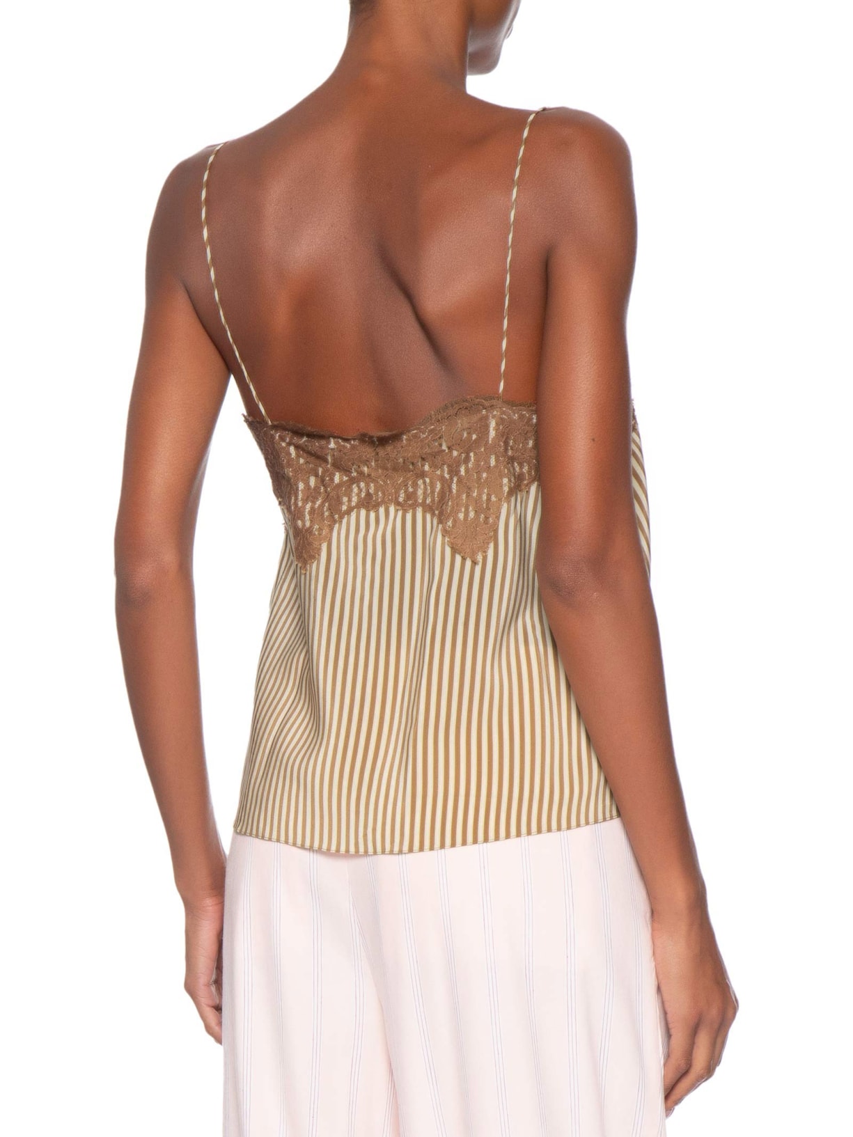 Top Tereza Decote V Listras – Marrom Animale