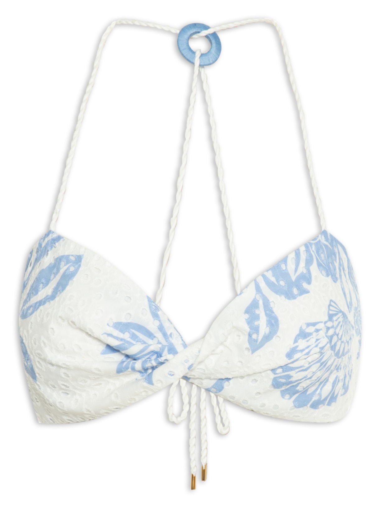 Top Torcido Laise Estampa Refresco - Azul