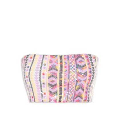 Top Tqc Carnaval Paetê Folk - Rosa