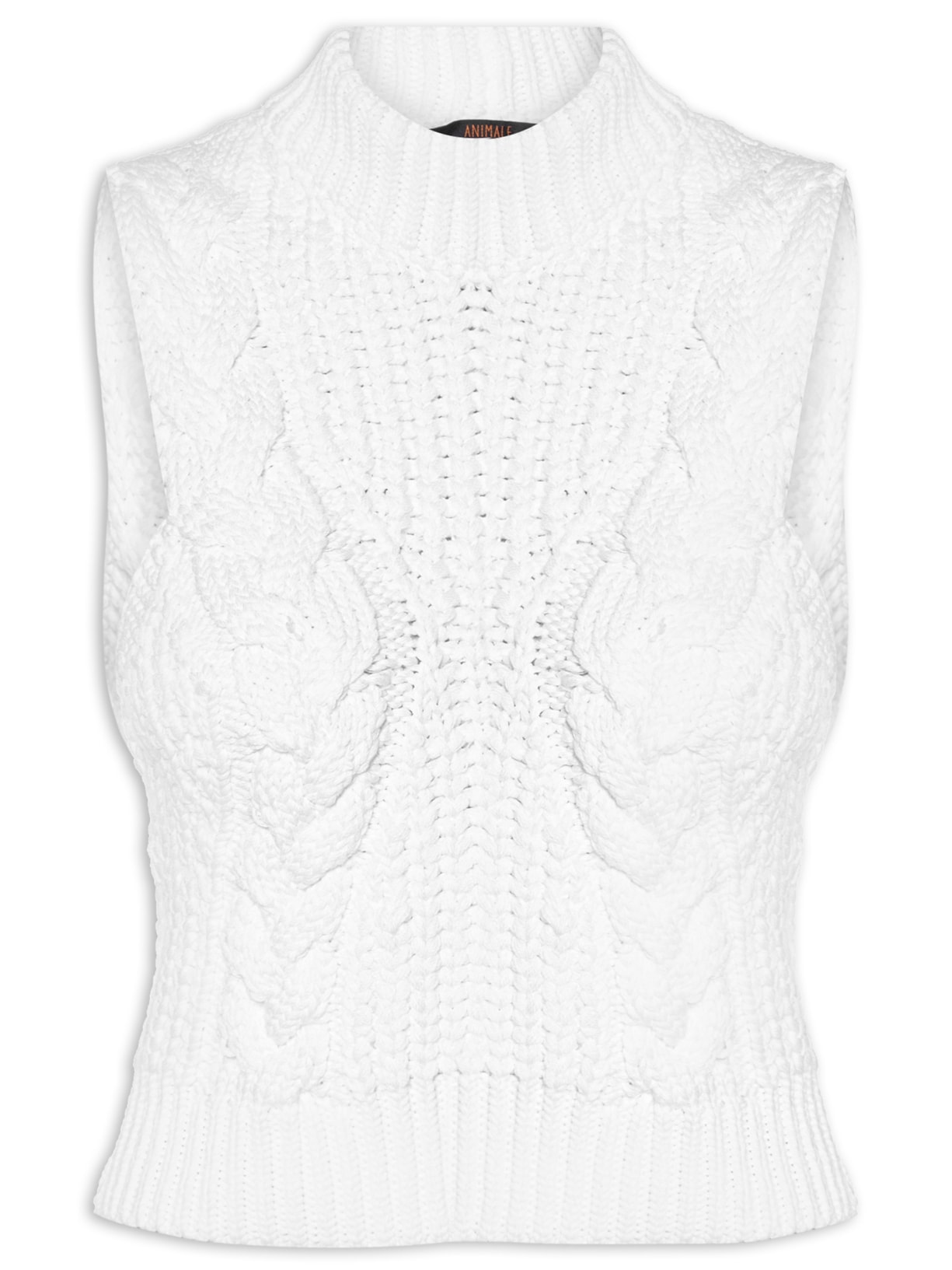 Top Trança Curto Tricot - Branco