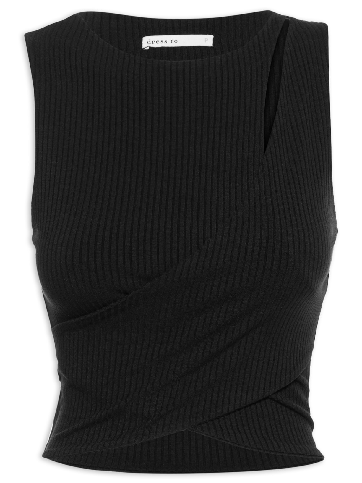 Top Transpassado - Preto