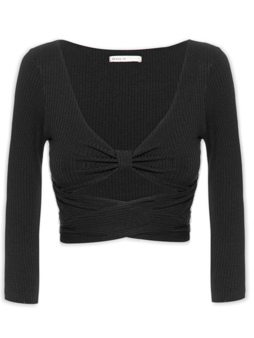 Top Transpasse Busto - Preto