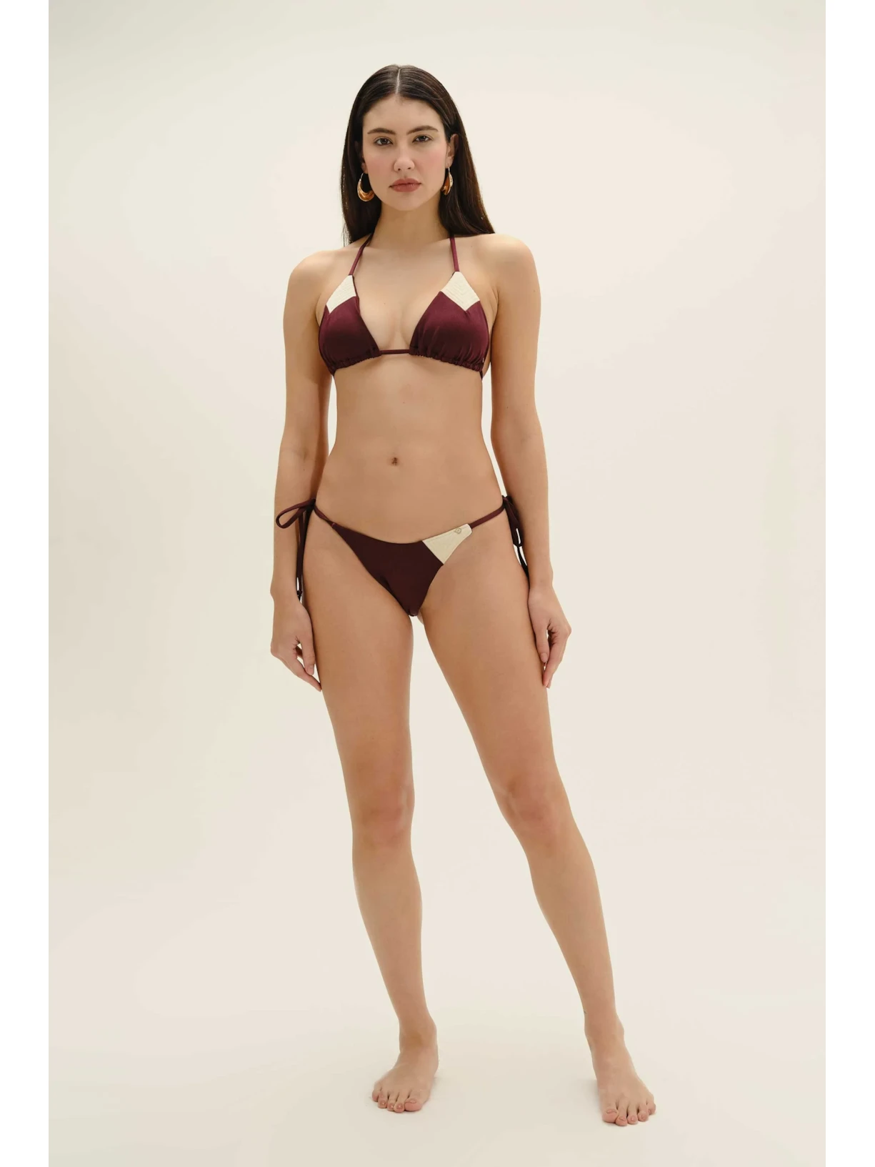 Top Triângulo Contour Cabernet Vermelho Suntime