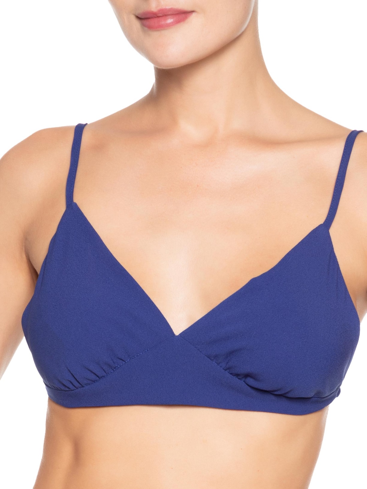 Top Triângulo Em Cetim Azul Market 33