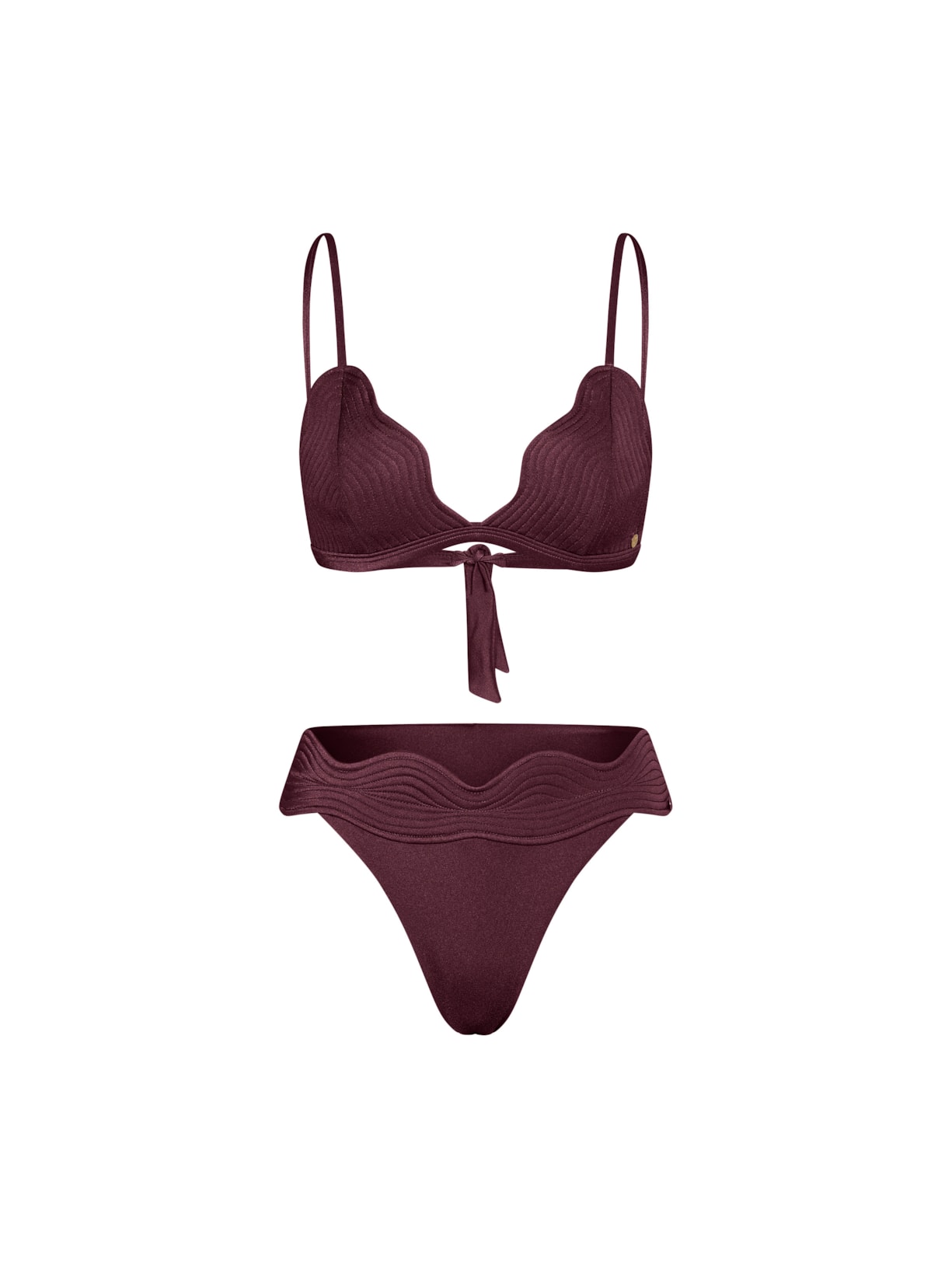 top triângulo em matelassê orla cabernet Suntime