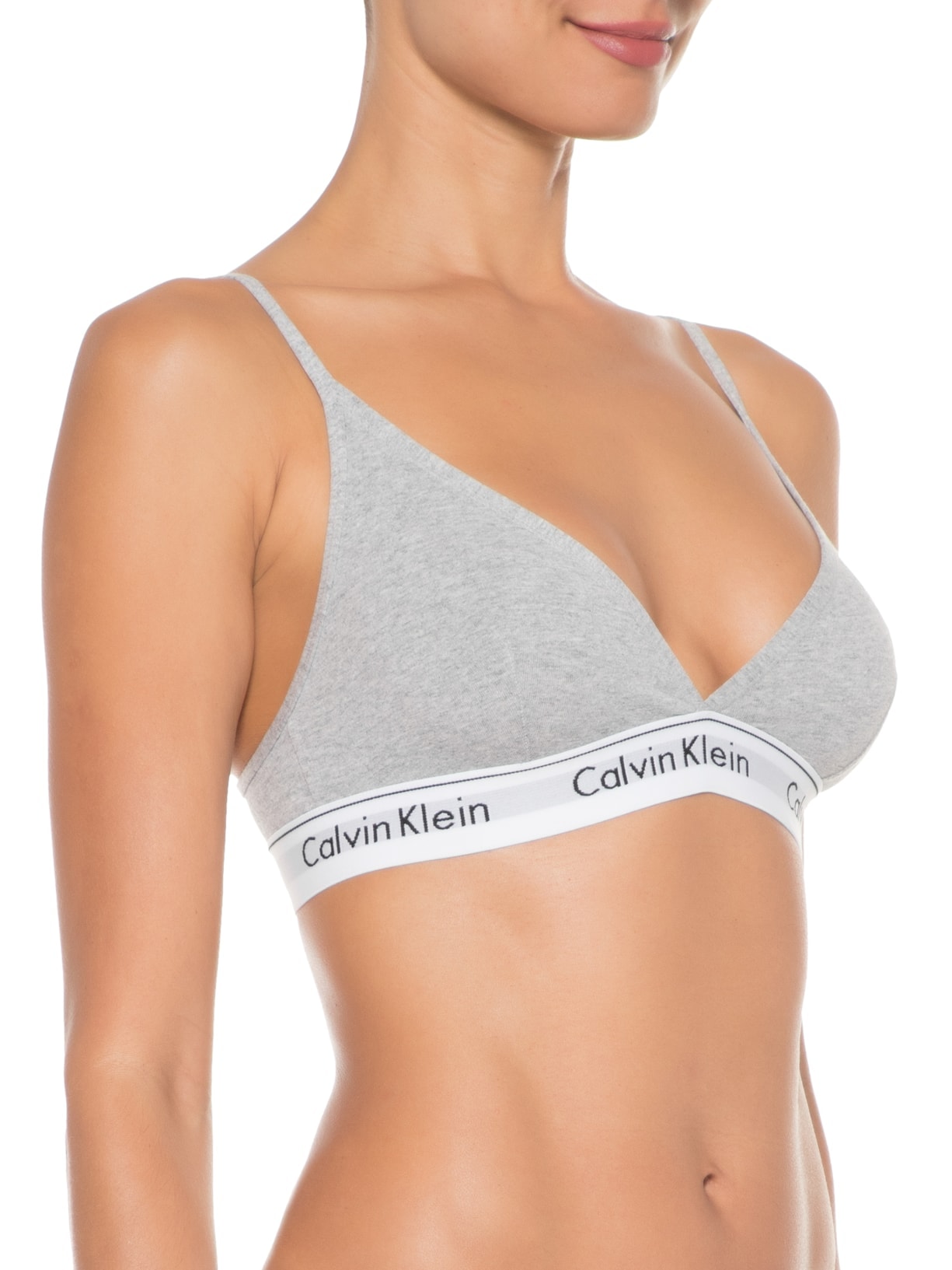 Top Triângulo Modern Cotton Cinza Calvin Klein Underwear