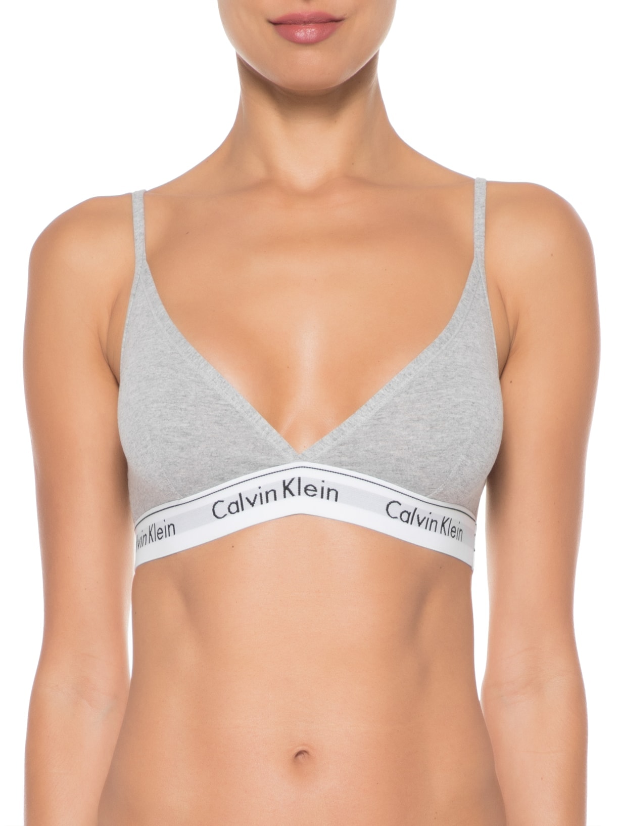 Top Triângulo Modern Cotton Cinza Calvin Klein Underwear