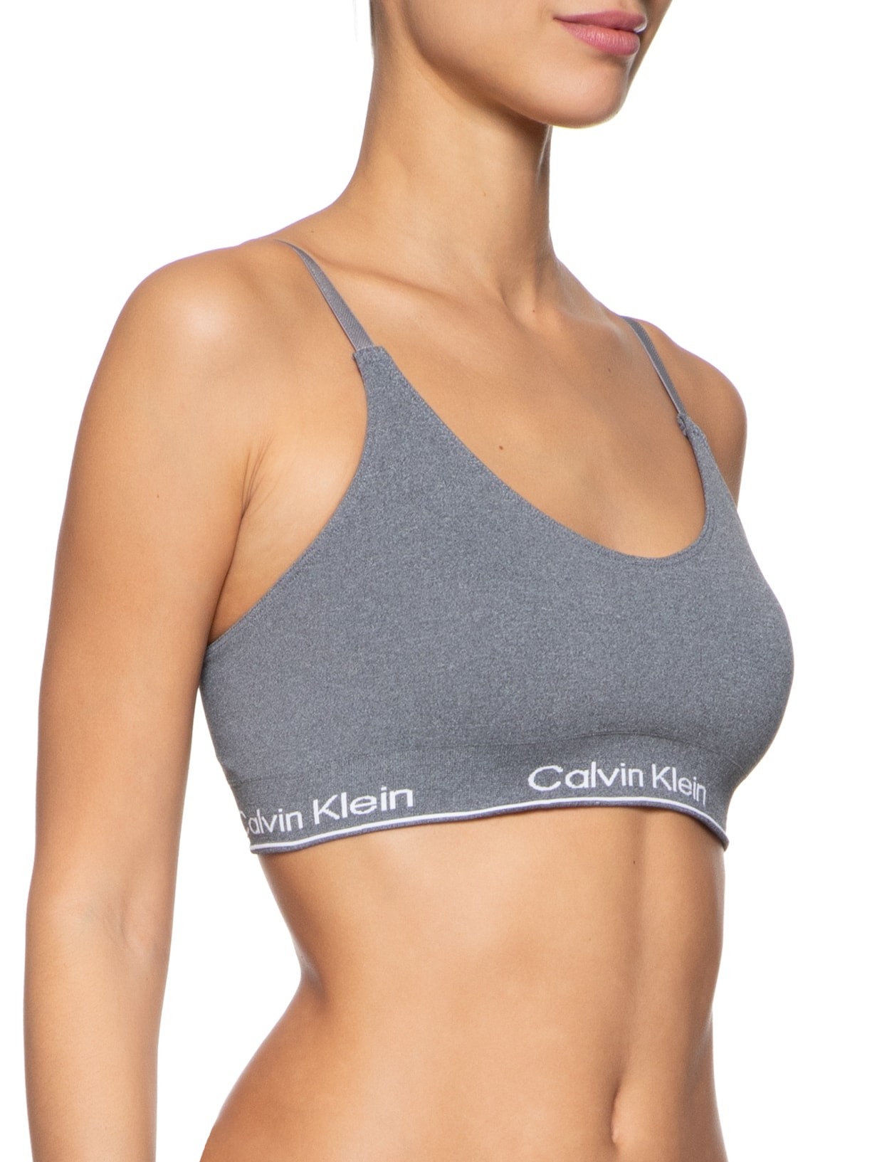 Top Triangulo Modern Cotton Seamless Cinza Calvin Klein Underwear