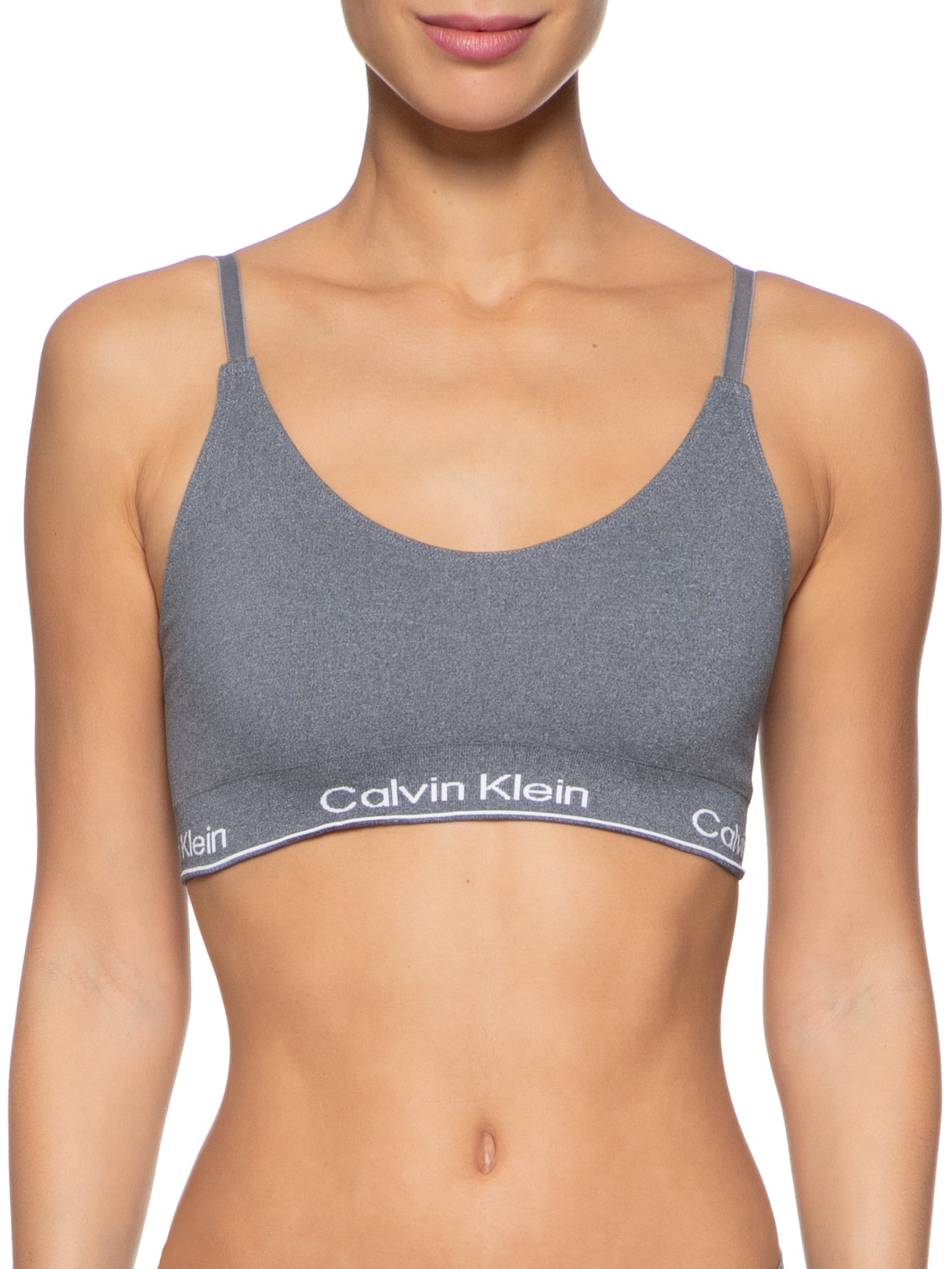 Top Triangulo Modern Cotton Seamless Cinza Calvin Klein Underwear