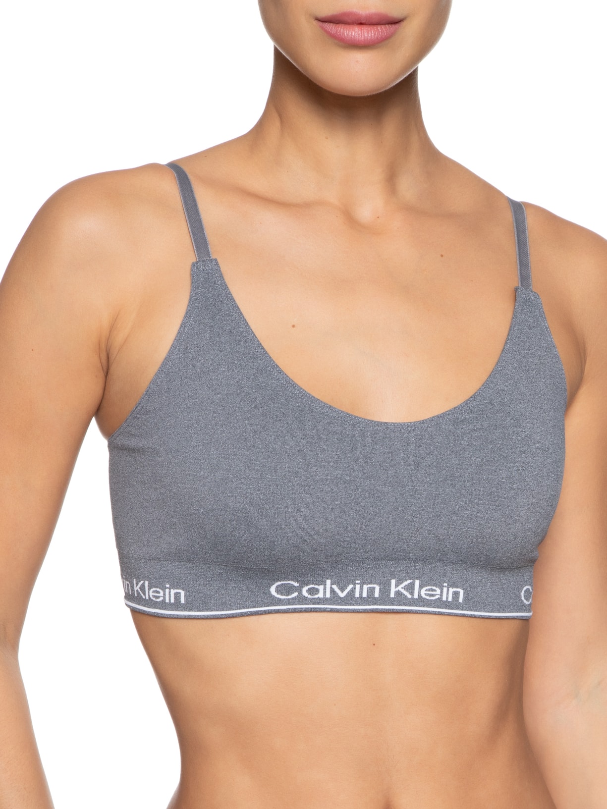 Top Triangulo Modern Cotton Seamless Cinza Calvin Klein Underwear