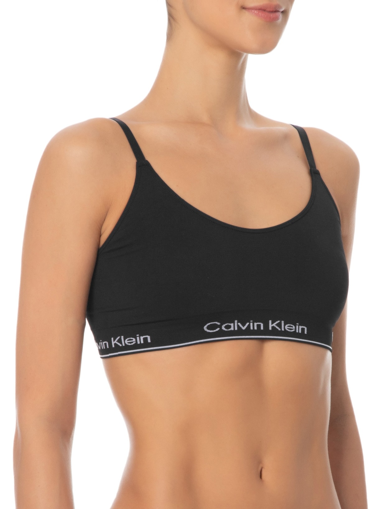 Top Triângulo Modern Cotton Seamless Preto Calvin Klein Underwear