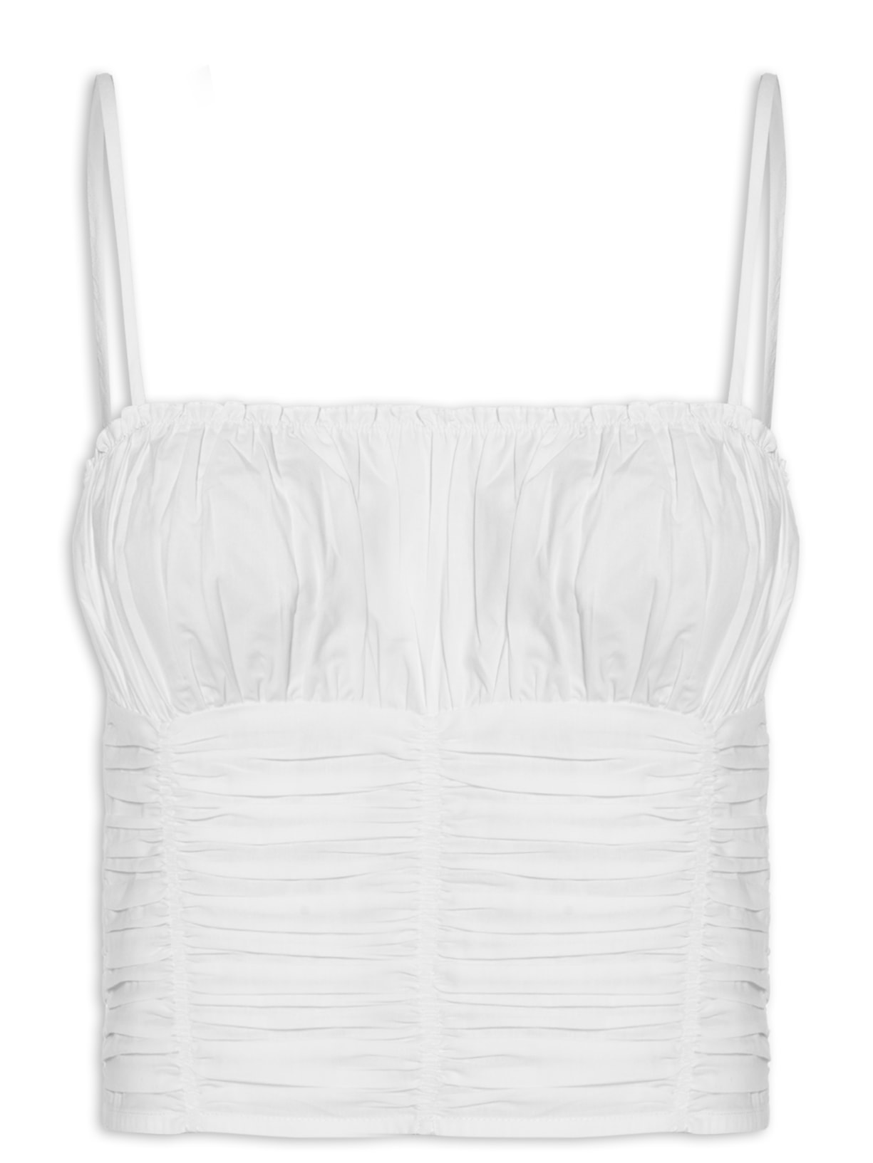 Top Tricoline Franzido - Branco