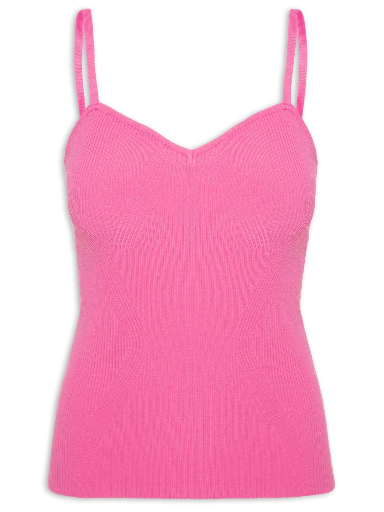 Top Tricot Alcinha Canelado Colors - Rosa