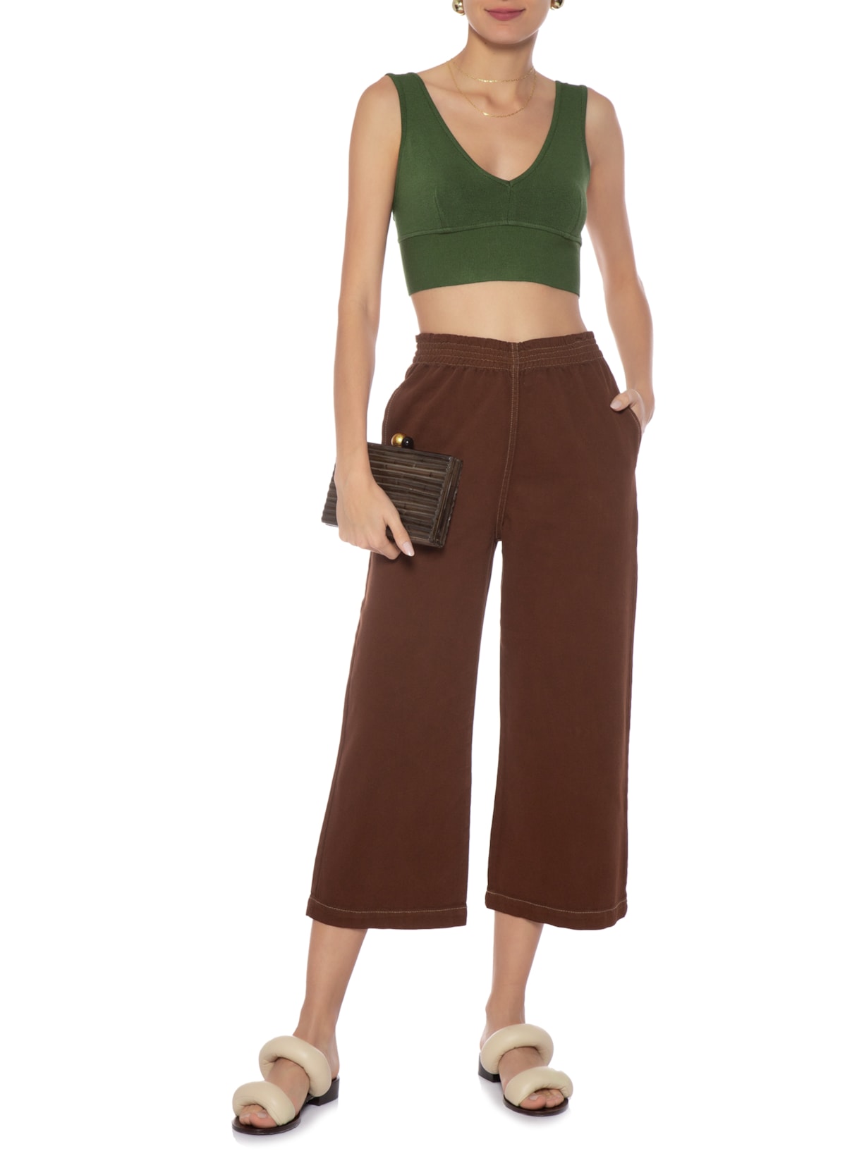 Top Tricot Basic Verde Mixed