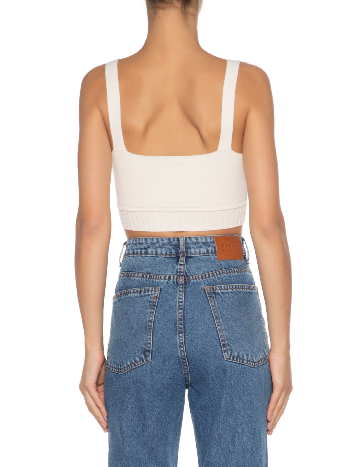 Top Tricot Bojo Marcado Bege Dress To