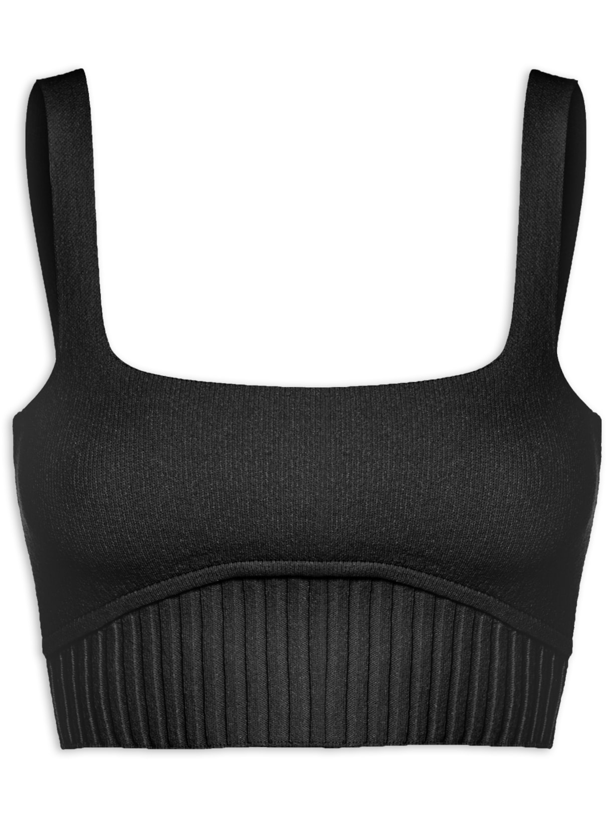 Top Tricot Busto Marcado - Preto