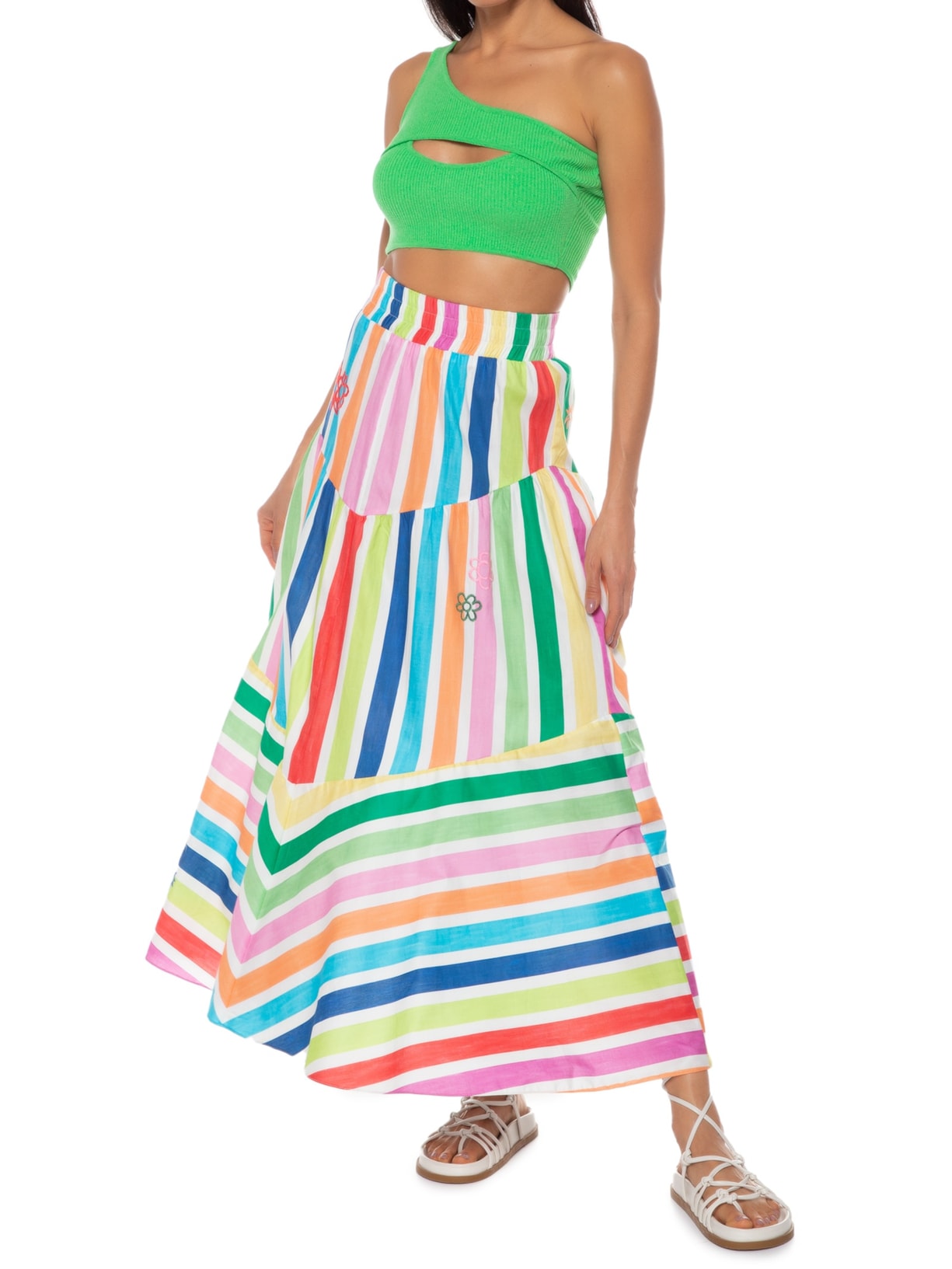 Top Tricot Canelado Recorte Verde Dress To