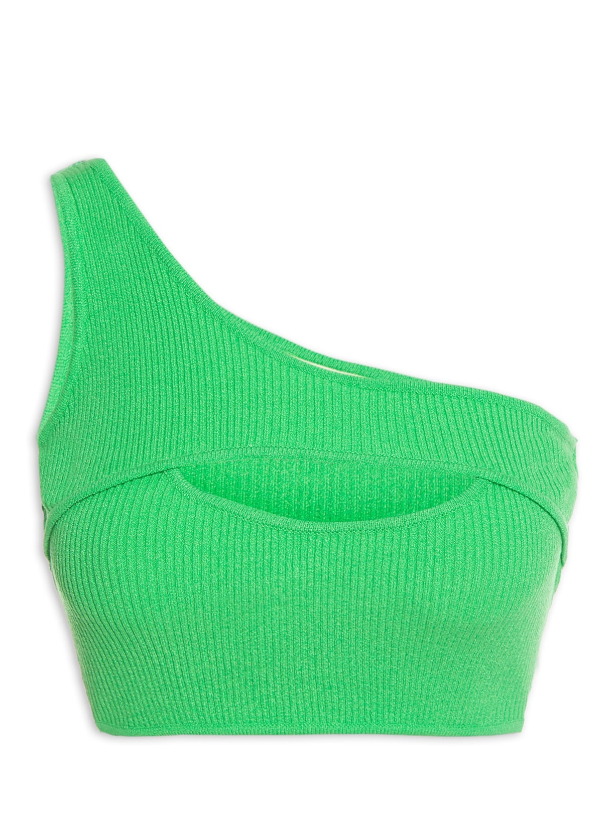 Top Tricot Canelado Recorte Verde Dress To