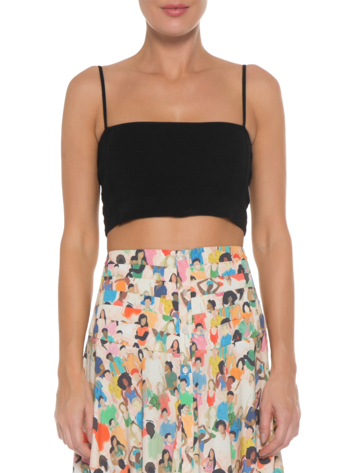 Top Tricot Chiara Preto Mixed