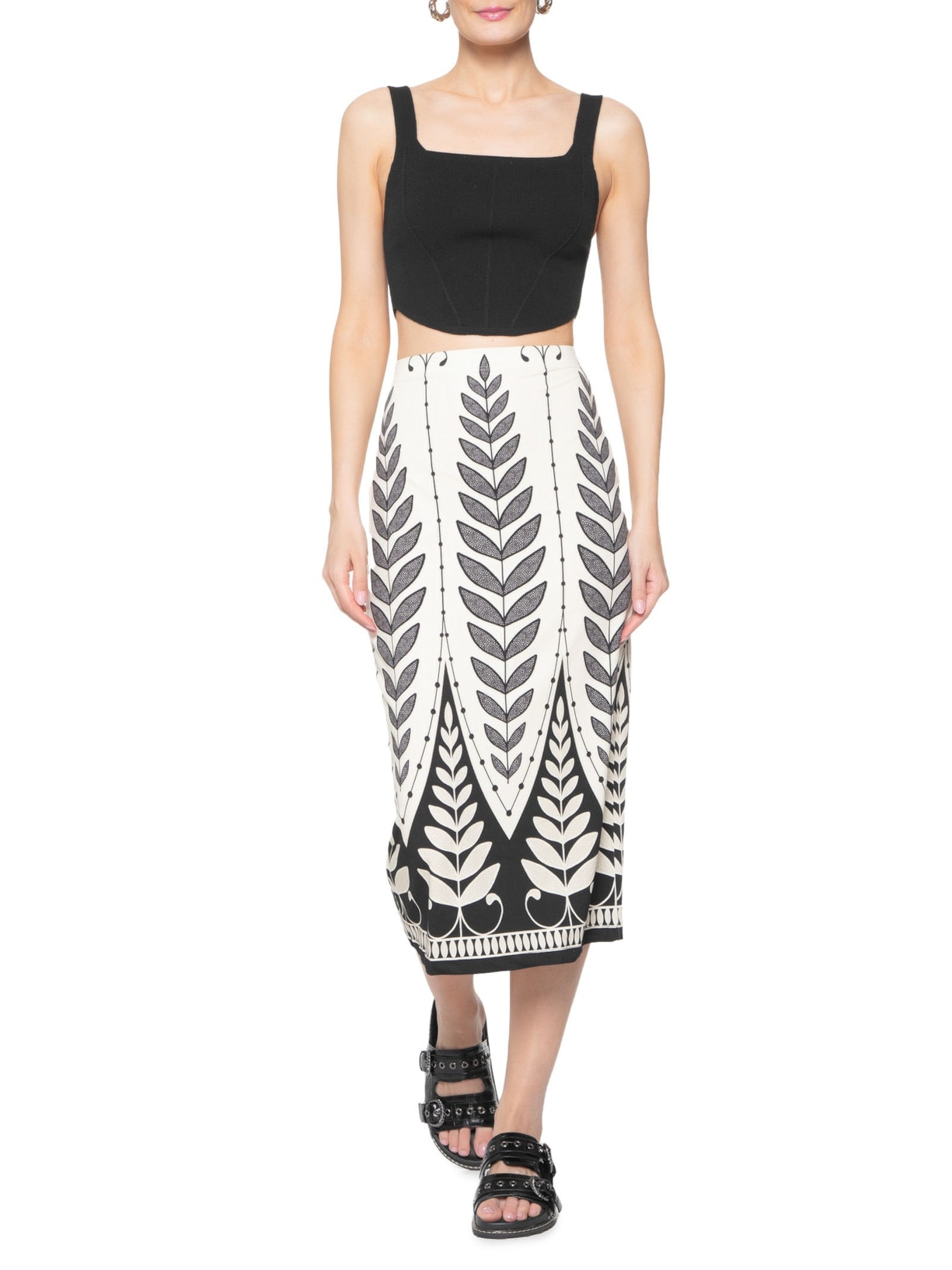 Top Tricot Corselet Preto Farm