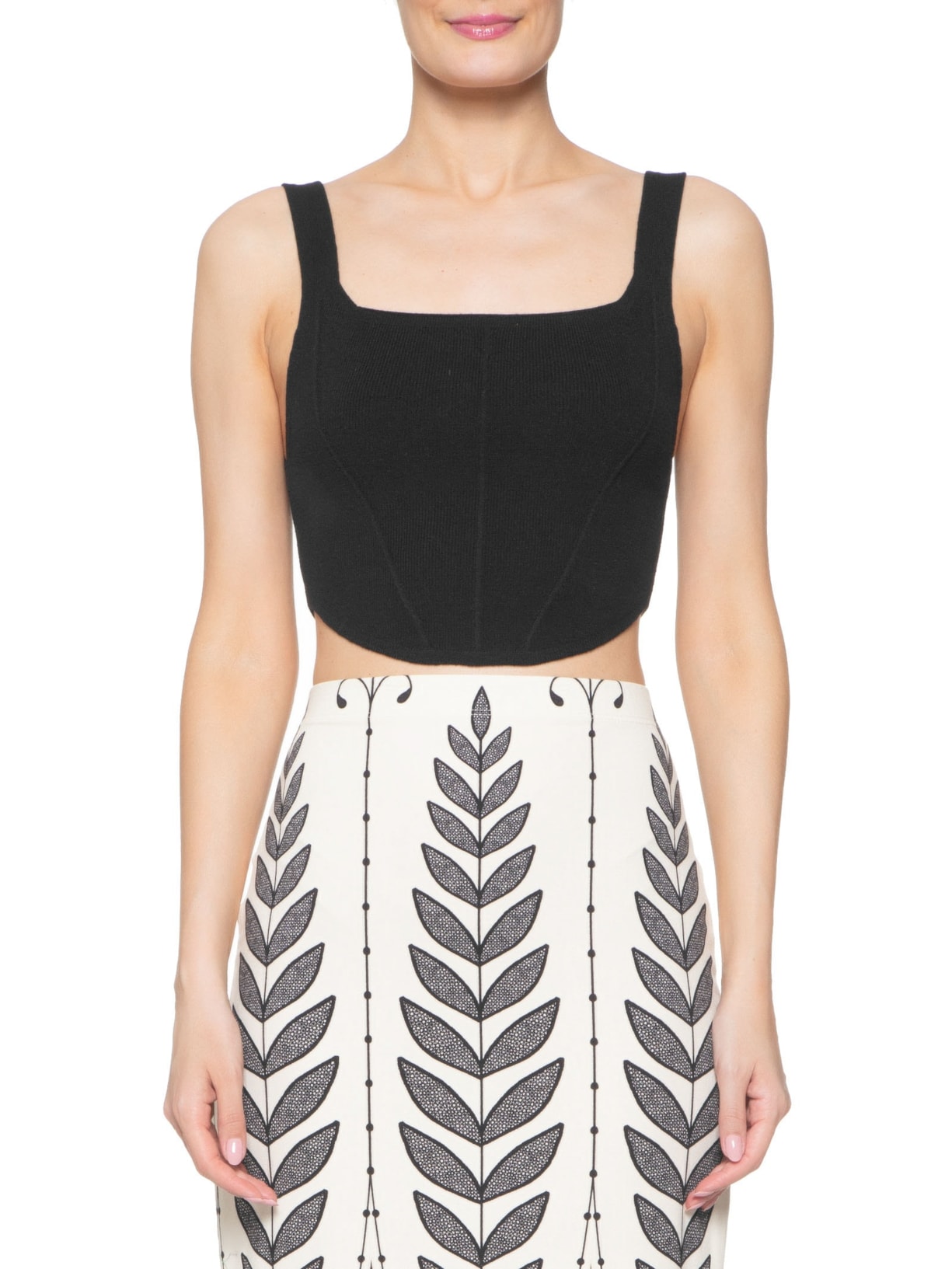 Top Tricot Corselet Preto Farm