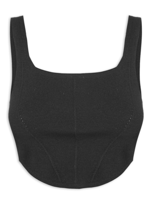 Top Tricot Corselet - Preto